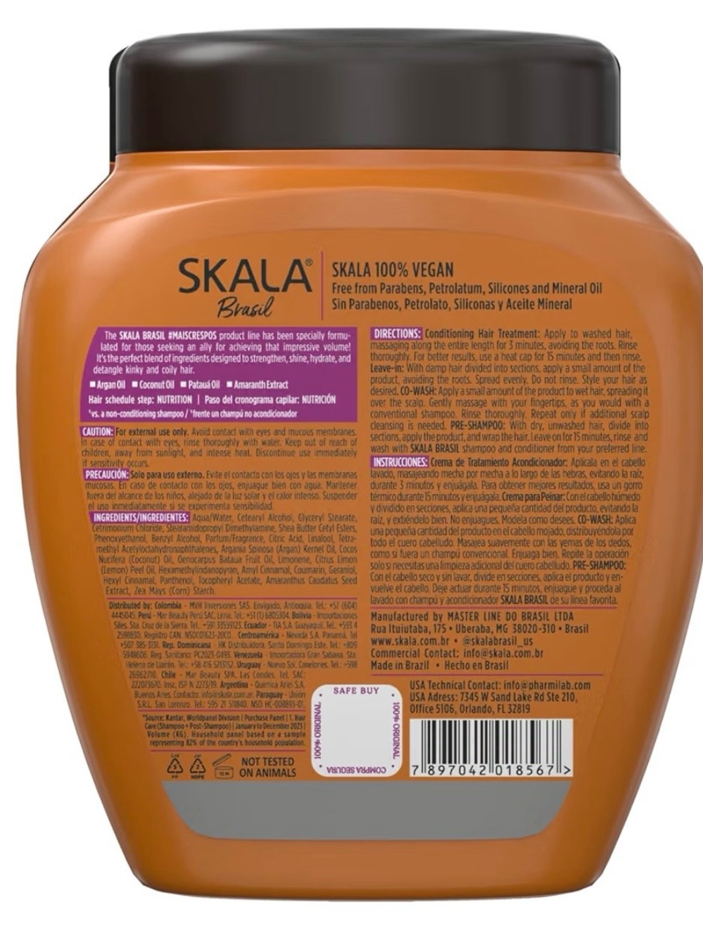 Brasil 100% Vegan Orange Hair Treatment Cream